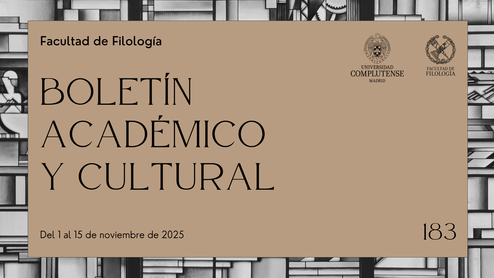 Boletín Académico y Cultural de la Facultad de Filología (nº 183)  